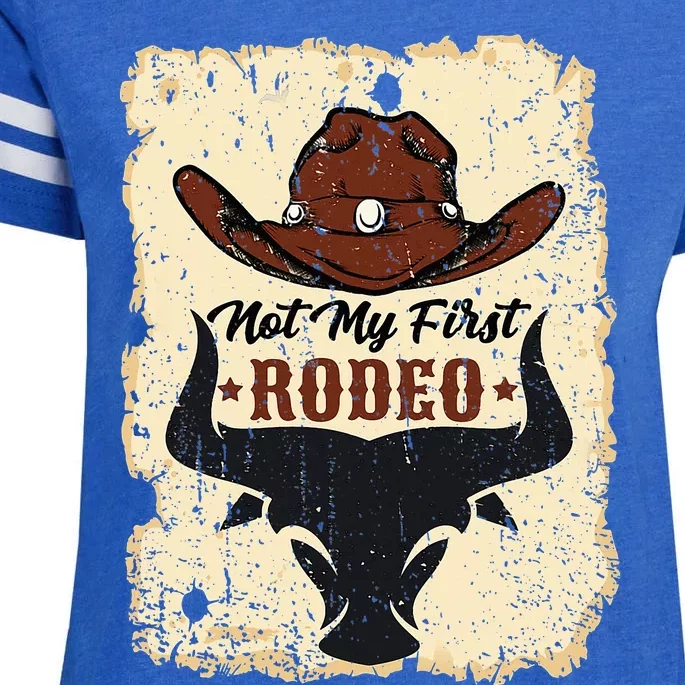 retro not my first rodeo  rodeo western country cowboy Enza Ladies Jersey Football T-Shirt