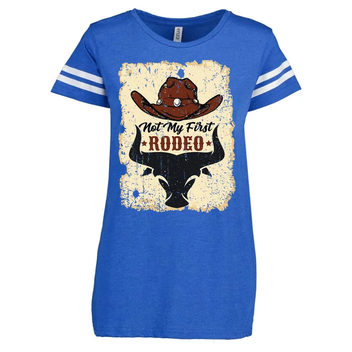 retro not my first rodeo  rodeo western country cowboy Enza Ladies Jersey Football T-Shirt