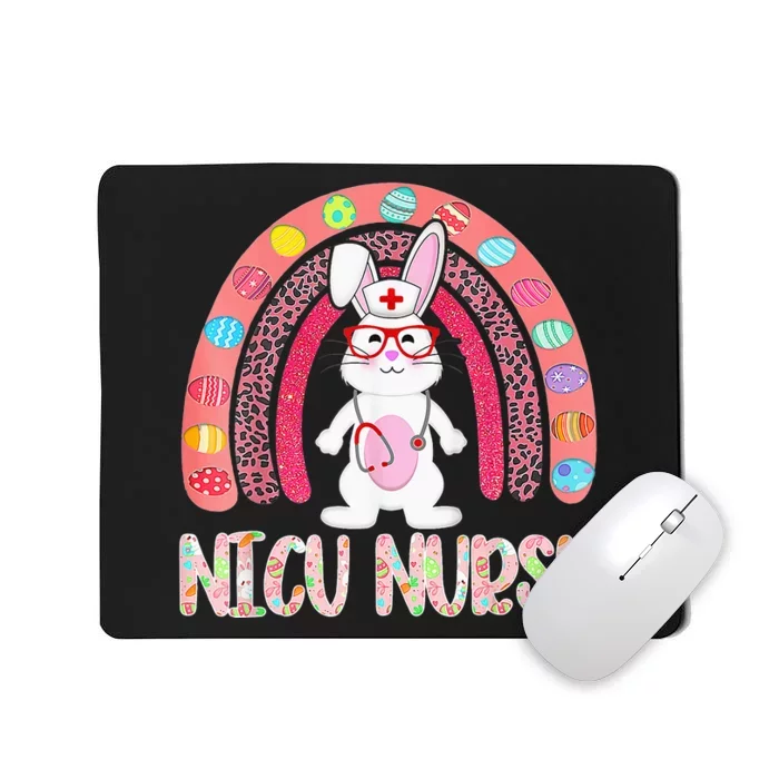 Rainbow NICU Nurse Easter Nurse Floral Bunny Mousepad