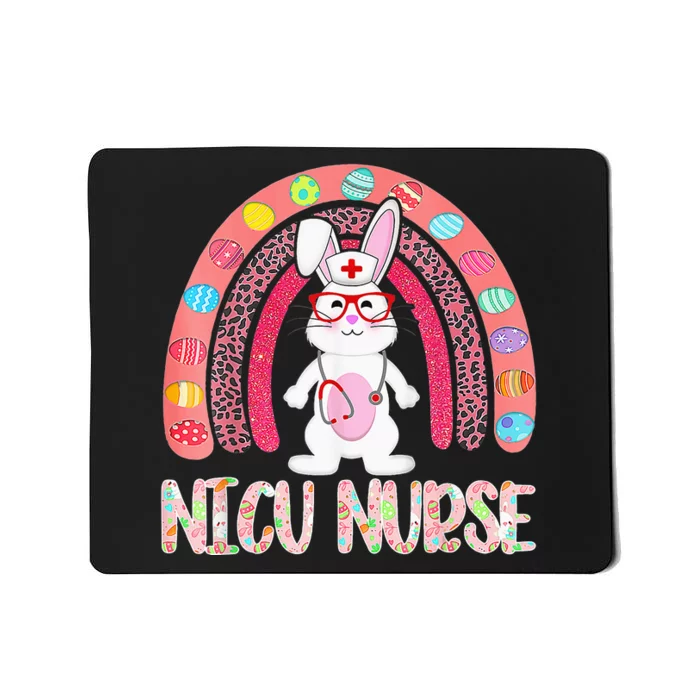 Rainbow NICU Nurse Easter Nurse Floral Bunny Mousepad