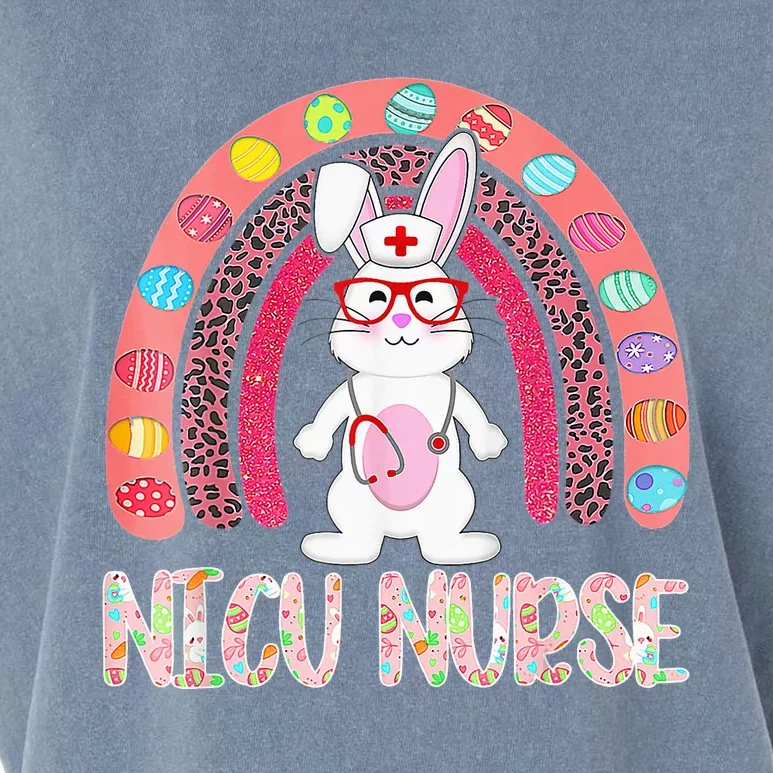 Rainbow NICU Nurse Easter Nurse Floral Bunny Garment-Dyed Women's Muscle Tee