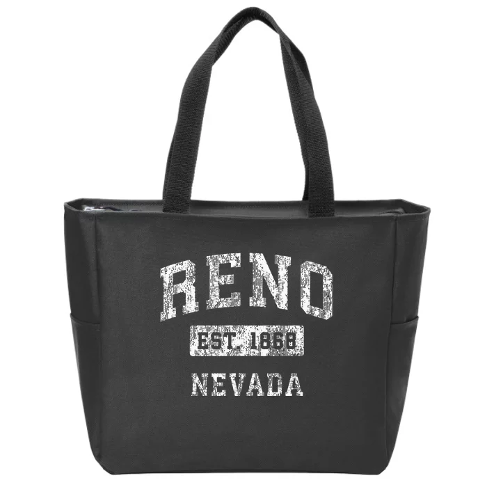 Reno Nevada Nv Vintage Established Sports Zip Tote Bag