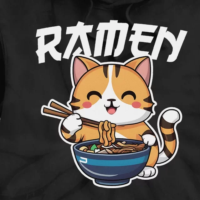 Ramen Noodle Neko Cat Japanese Kawaii Manga Anime Gift Tie Dye Hoodie