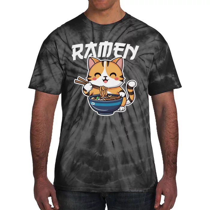 Ramen Noodle Neko Cat Japanese Kawaii Manga Anime Gift Tie-Dye T-Shirt