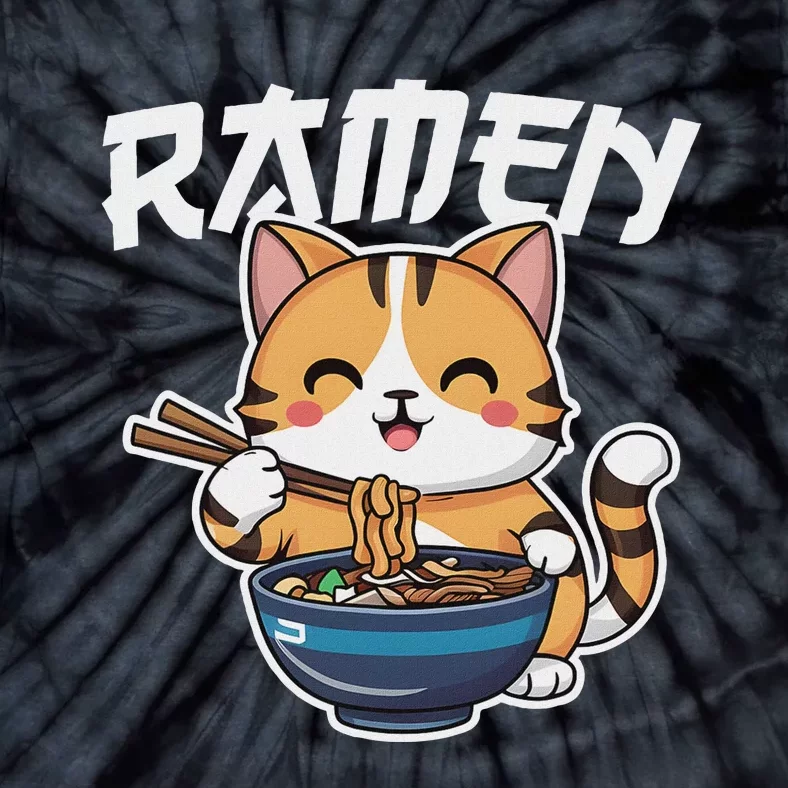 Ramen Noodle Neko Cat Japanese Kawaii Manga Anime Gift Tie-Dye T-Shirt