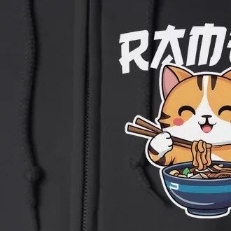 Ramen Noodle Neko Cat Japanese Kawaii Manga Anime Gift Full Zip Hoodie