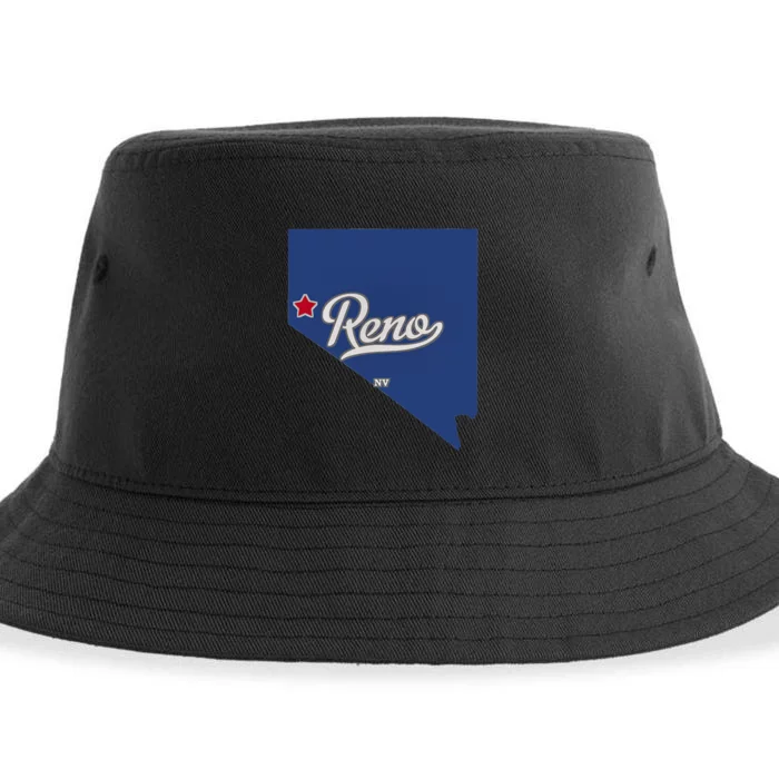 Reno Nevada NV Map Sustainable Bucket Hat