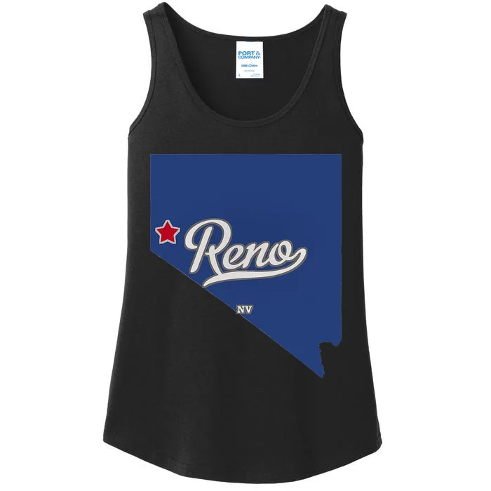 Reno Nevada NV Map Ladies Essential Tank