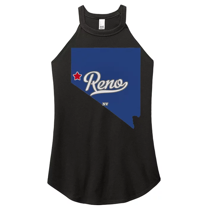 Reno Nevada NV Map Women’s Perfect Tri Rocker Tank