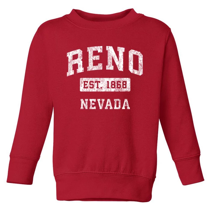 Reno Nevada Nv Vintage Established Sports Toddler Sweatshirt