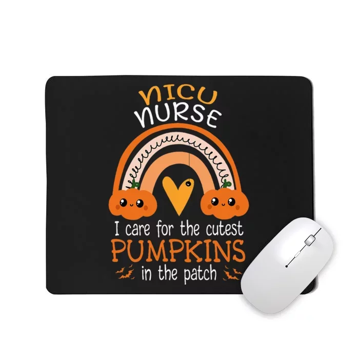 Rainbow NICU Nurse Cutest Pumpkins In The Patch Halloween RN Mousepad