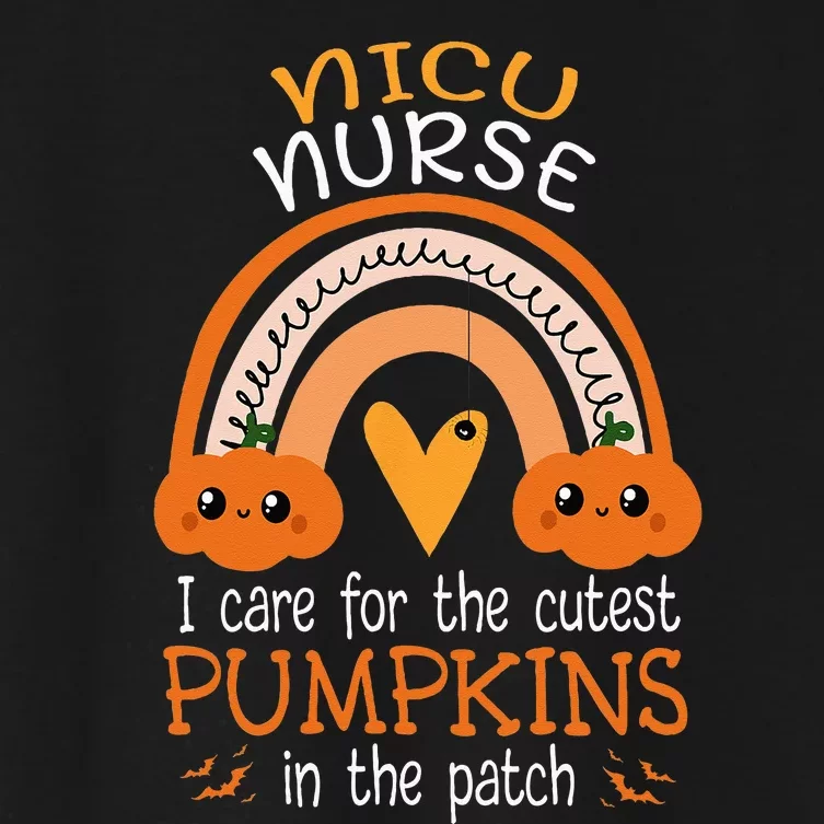 Rainbow NICU Nurse Cutest Pumpkins In The Patch Halloween RN Women's Crop Top Tee