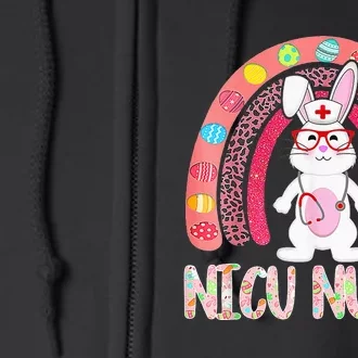 Rainbow NICU Nurse Easter Nurse Floral Bunny Full Zip Hoodie