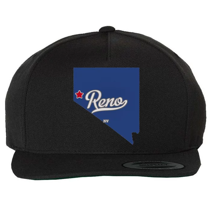 Reno Nevada NV Map Wool Snapback Cap