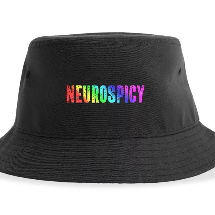 Rainbow Neurospicy Neurodivergent ADHD Autism Spectrum Sustainable Bucket Hat