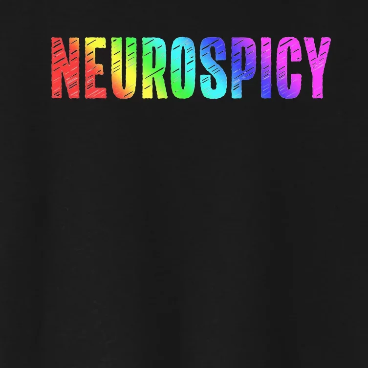 Rainbow Neurospicy Neurodivergent ADHD Autism Spectrum Women's Crop Top Tee