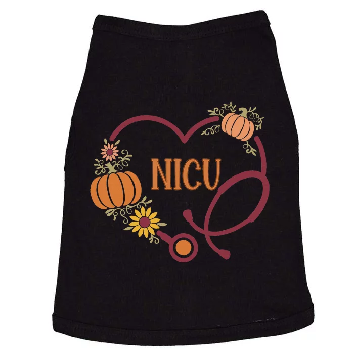 Retro Nicu Nurse Stethoscope Heart Pumpkin Fall Thanksgiving Doggie Tank