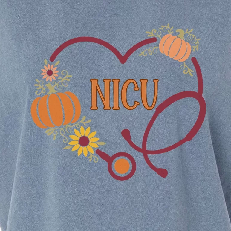 Retro Nicu Nurse Stethoscope Heart Pumpkin Fall Thanksgiving Garment-Dyed Women's Muscle Tee