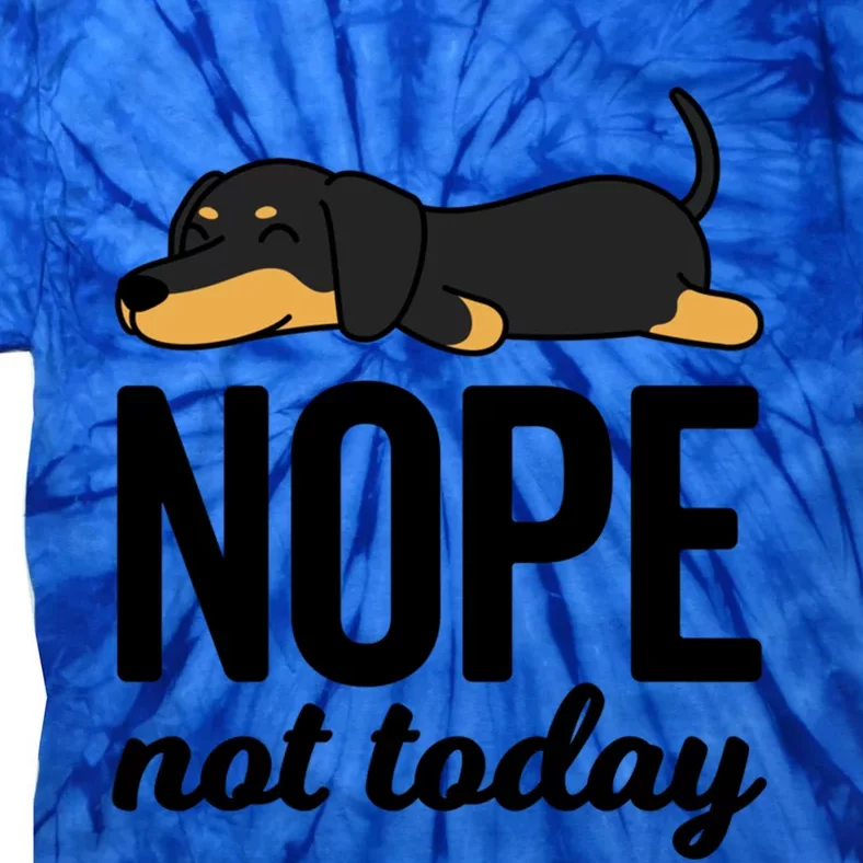 Retro Nope Not Today Funny Lazy Dachshund Wiener Dog Lover Gift Tie-Dye T-Shirt