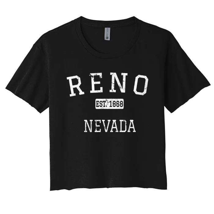 Reno Nevada NV Vintage Women's Crop Top Tee