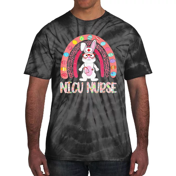 Rainbow NICU Nurse Easter Nurse Floral Bunny Tie-Dye T-Shirt