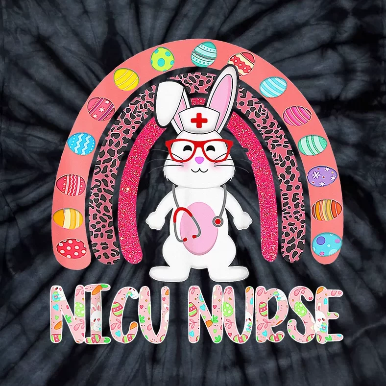 Rainbow NICU Nurse Easter Nurse Floral Bunny Tie-Dye T-Shirt