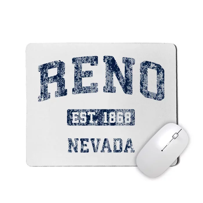 Reno Nevada Nv Vintage Athletic Sports Design Mousepad