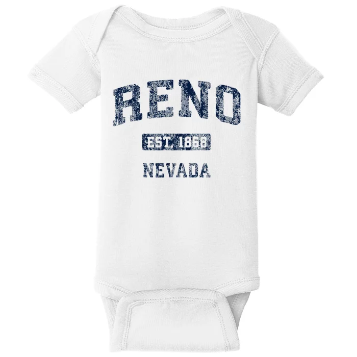 Reno Nevada Nv Vintage Athletic Sports Design Baby Bodysuit