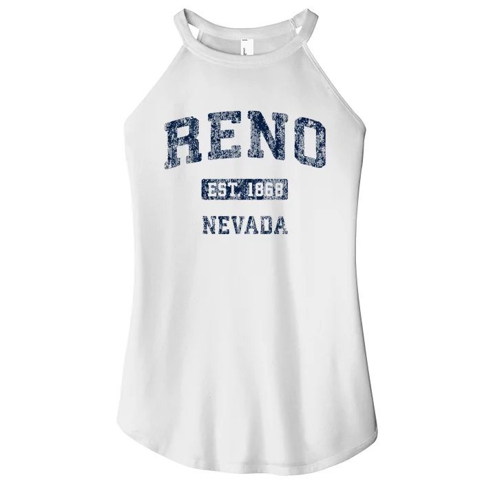 Reno Nevada Nv Vintage Athletic Sports Design Women’s Perfect Tri Rocker Tank