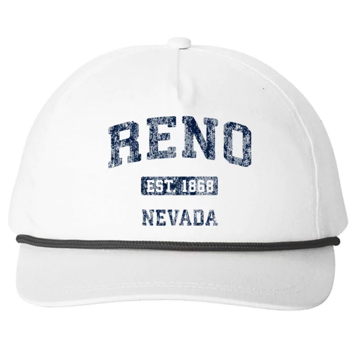 Reno Nevada Nv Vintage Athletic Sports Design Snapback Five-Panel Rope Hat