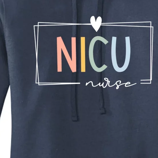 Retro Nicu Nurse Icu Neonatal Rainbow Team Tiny Hu Meaningful Gift Women's Pullover Hoodie