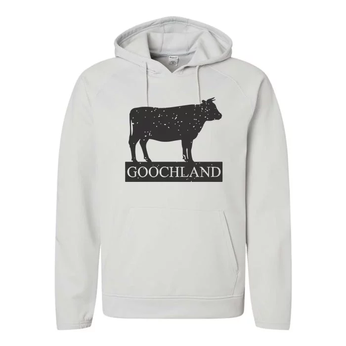 Rich North Of Richmond Goochland Cow Funny Performance Fleece Hoodie