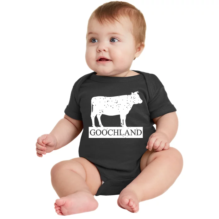 Rich North Of Richmond Goochland Cow Funny Baby Bodysuit