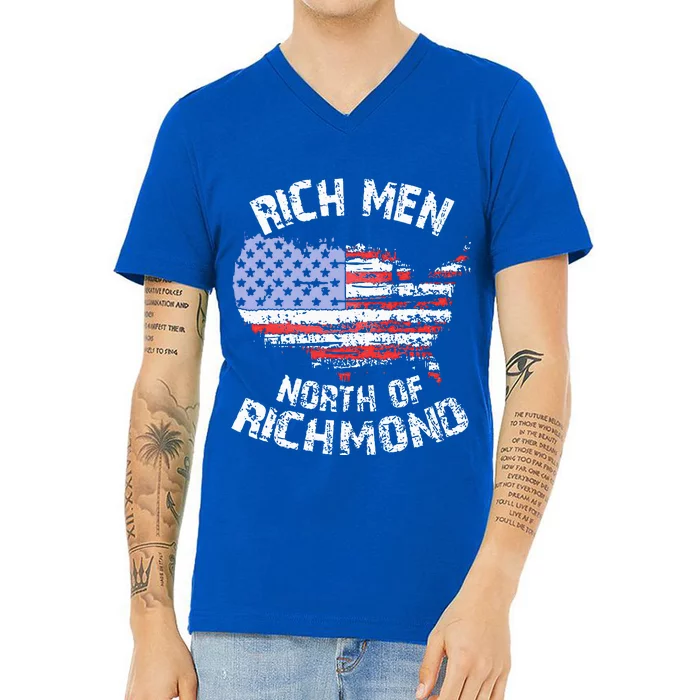 Rich North Of Richmond America Flag V-Neck T-Shirt