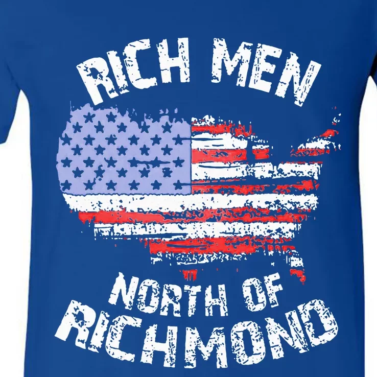 Rich North Of Richmond America Flag V-Neck T-Shirt