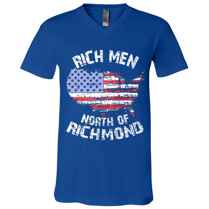 Rich North Of Richmond America Flag V-Neck T-Shirt