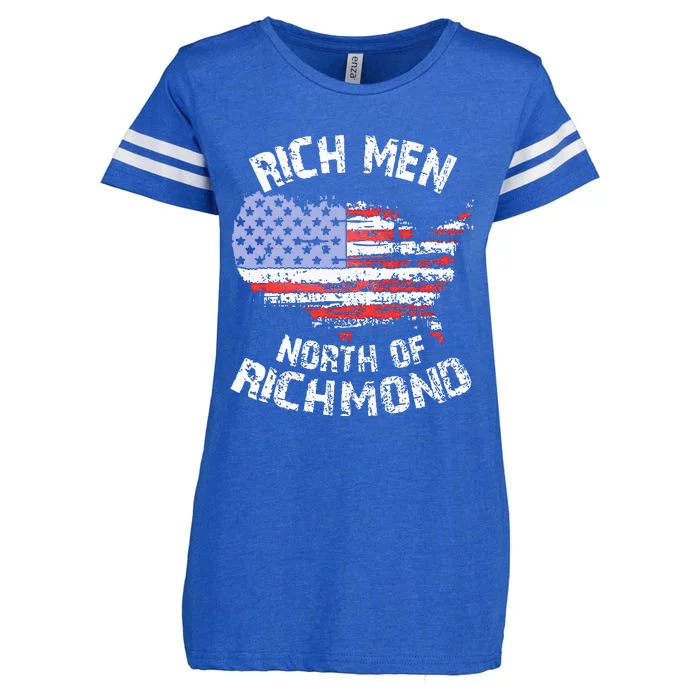 Rich North Of Richmond America Flag Enza Ladies Jersey Football T-Shirt