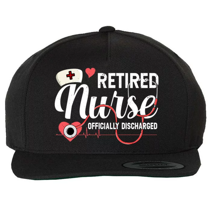 Retired Nurse Officially Discharged Retirement Party Gift Wool Snapback Cap