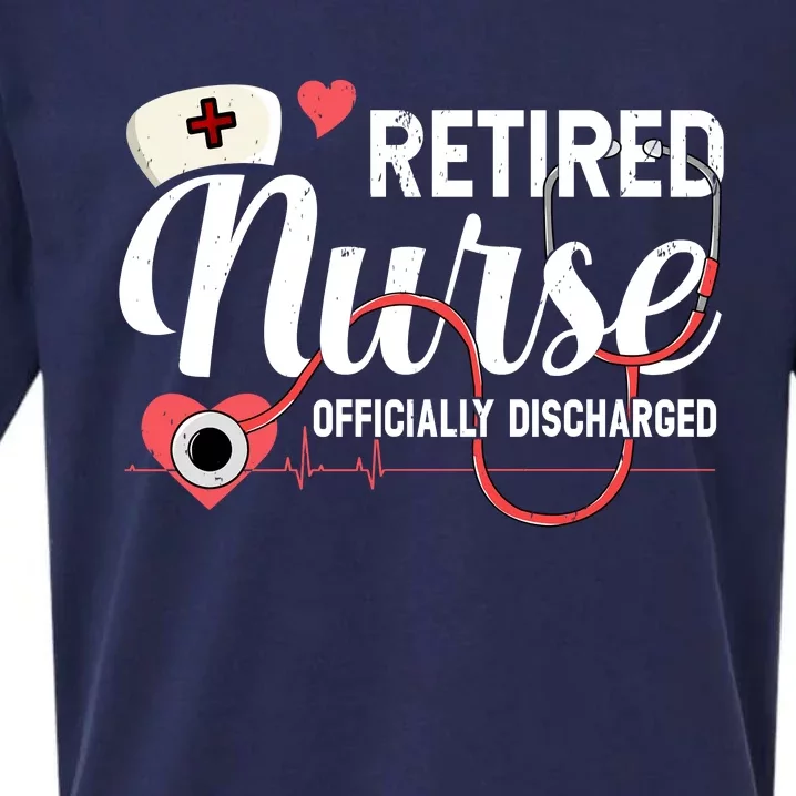 Retired Nurse Officially Discharged Retirement Party Gift Sueded Cloud Jersey T-Shirt