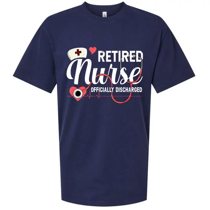 Retired Nurse Officially Discharged Retirement Party Gift Sueded Cloud Jersey T-Shirt