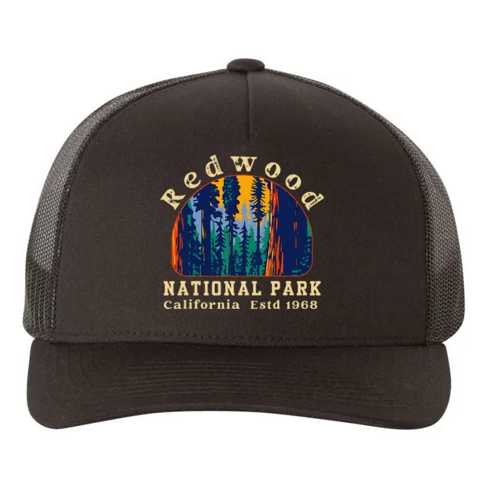 Redwood National Park California Retro Vintage Camping Yupoong Adult 5-Panel Trucker Hat