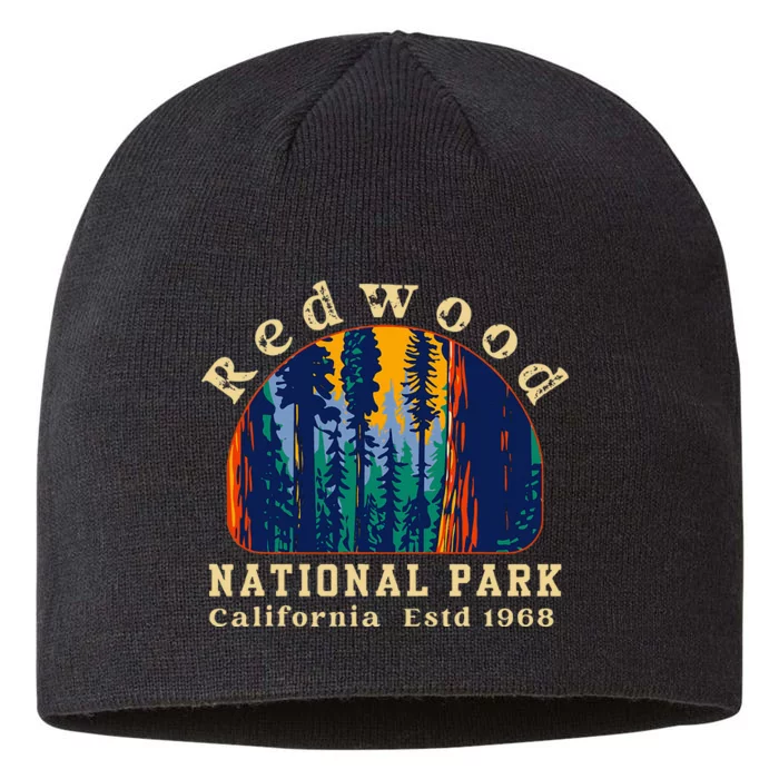 Redwood National Park California Retro Vintage Camping 8 1/2in Sustainable Knit Beanie