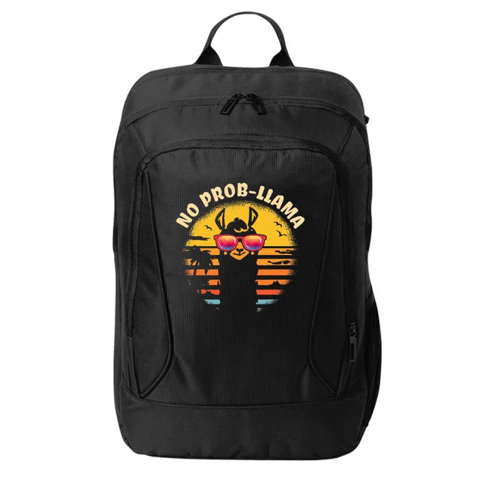 Retro NO PROBLLAMA Vintage Llama Alpaca Gift Idea City Backpack