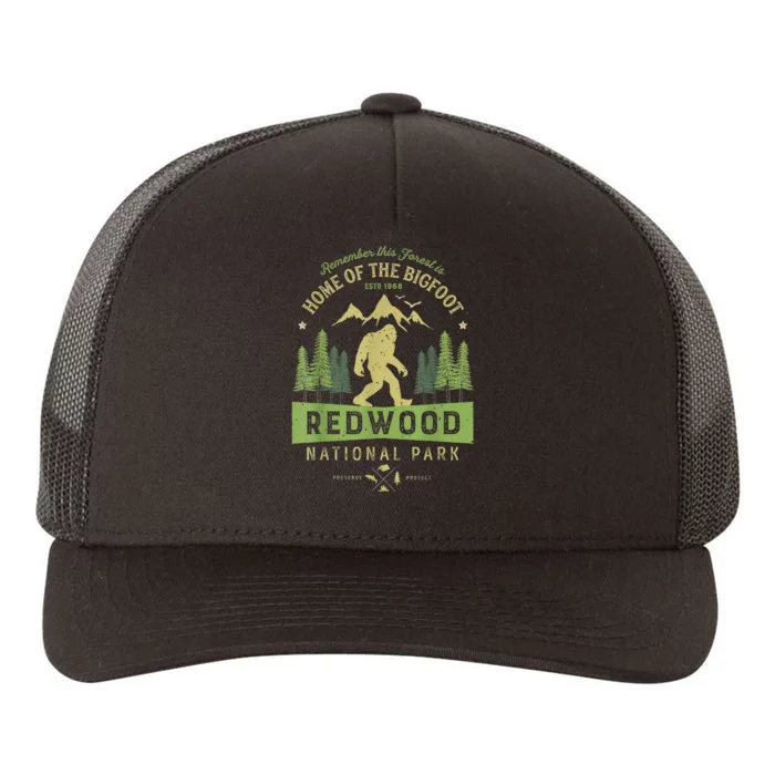 Redwood National Park Vintage California Bigfoot Yupoong Adult 5-Panel Trucker Hat