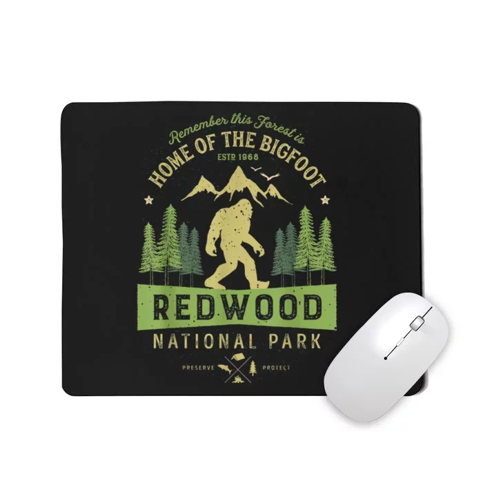 Redwood National Park Vintage California Bigfoot Mousepad