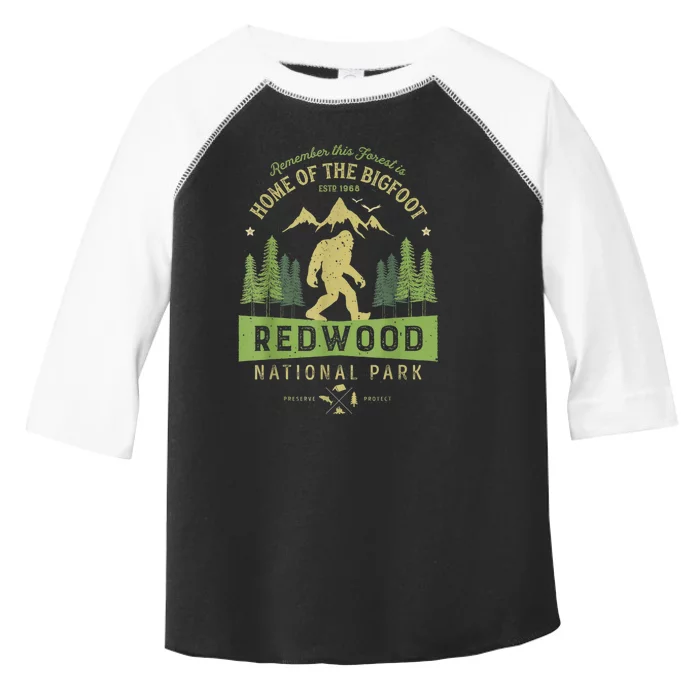 Redwood National Park Vintage California Bigfoot Toddler Fine Jersey T-Shirt