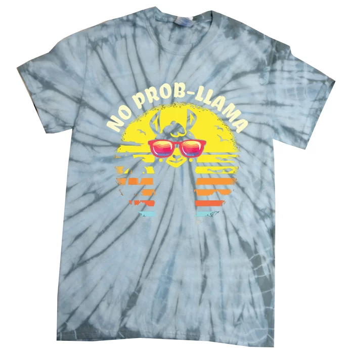 Retro NO PROBLLAMA Vintage Llama Alpaca Gift Idea Tie-Dye T-Shirt