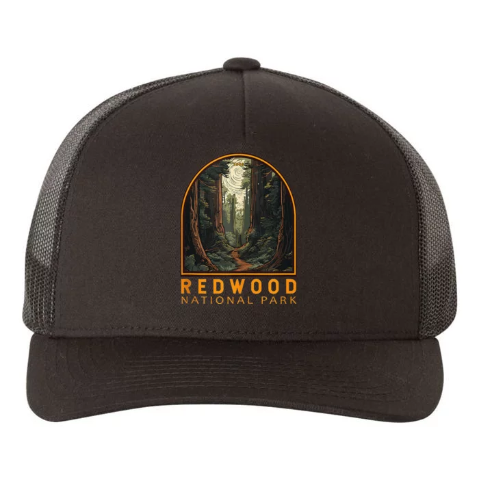 Redwood National Park Illustration Trail Emblem Yupoong Adult 5-Panel Trucker Hat