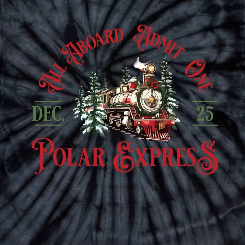 Retro North Pole Express All Abroad Family Matching Tie-Dye T-Shirt