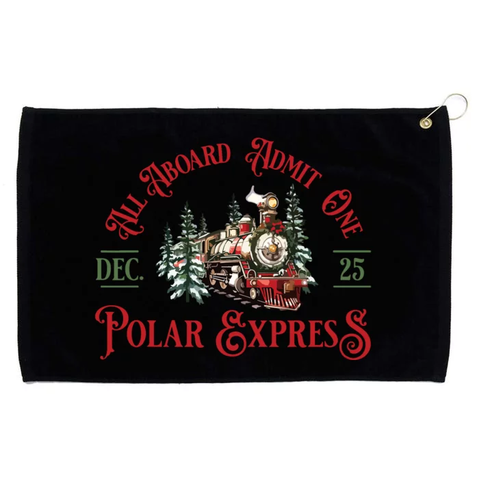 Retro North Pole Express All Abroad Family Matching Grommeted Golf Towel